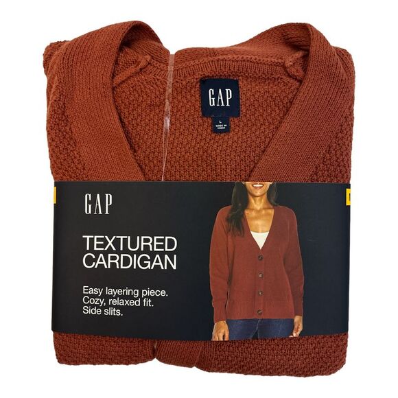 Brandy Snifter - GAP Women's Long Sleeve Cozy Relaxed Fit Button Up Textured Car - Picture 1 of 1